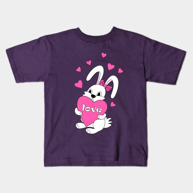 bunny with love Kids T-Shirt by Alina